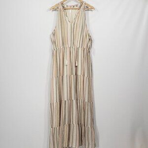 NWT  Lauren Conrad  Tiered Sleeveless Sundress  Size XXL   Boho Bohemian Maxi